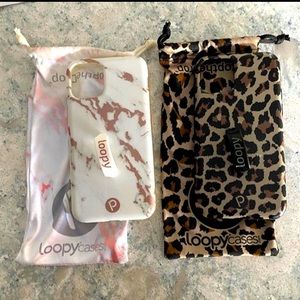 2 Loopycases forPhone 11 Pro.Rose Marble Metallic & Leopard. Cases and bags